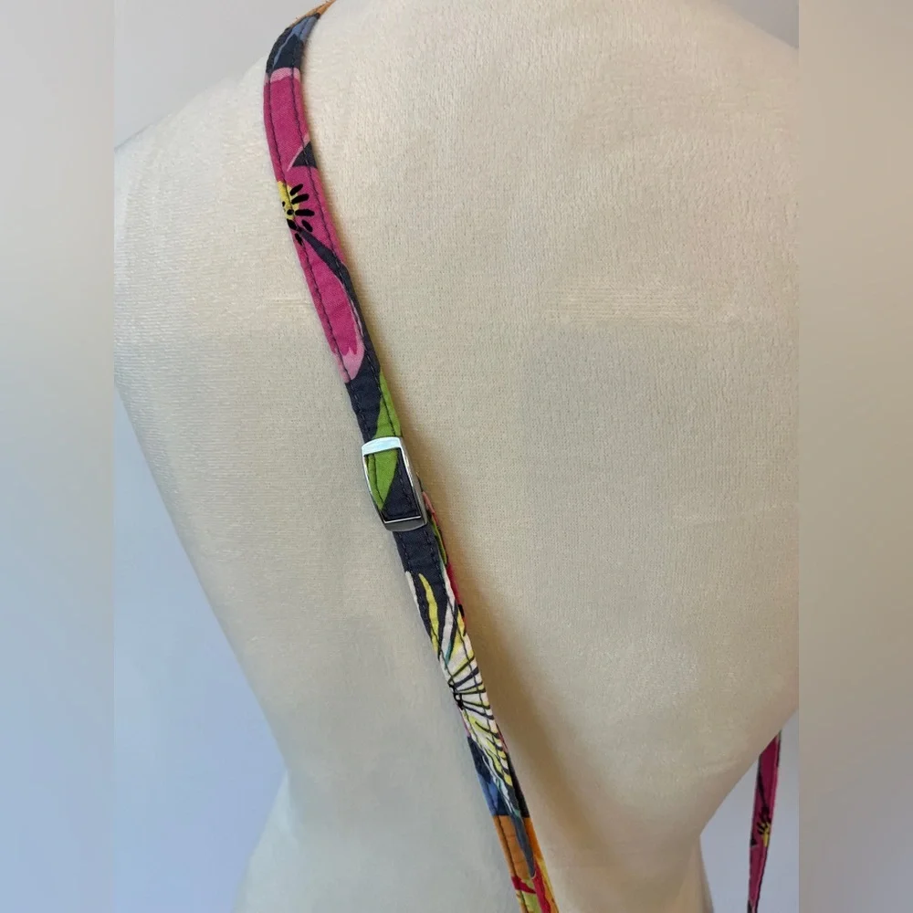 Vera Bradley crossbody bag gray floral bright adjustable straps
